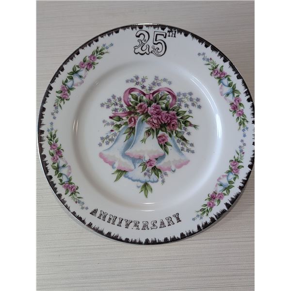 VINTAGE 25TH ANNIVERSARY WEDDING 10.25" PLATE