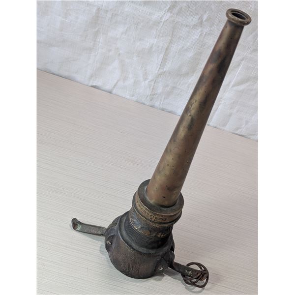 ANTIQUE BRASS 14" X 2.5" FIRE HOZE NOZZEL