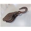 Image 1 : ANTIQUE DOUBLE BLOCK & TACKLE 15"