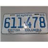 Image 1 : 1966 BEAUTIFUL BRITISH COLUMBIA License Plate