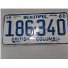 Image 1 : 1968 BEAUTIFUL BRITISH COLUMBIA License Plate