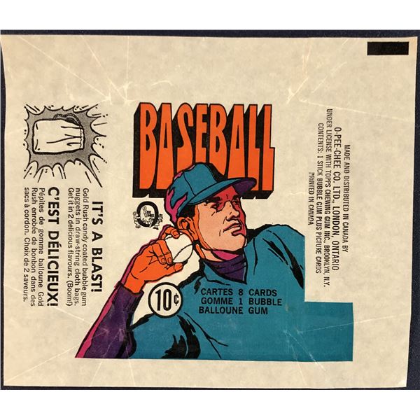 1972 O-PEE-CHEE BASEBALL WRAPPER