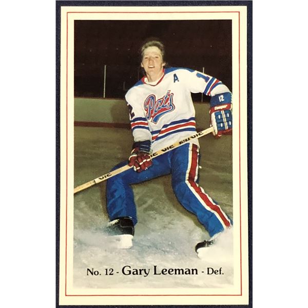 1981-82 REGINA PATS POLICE CARD - GARY LEEMAN