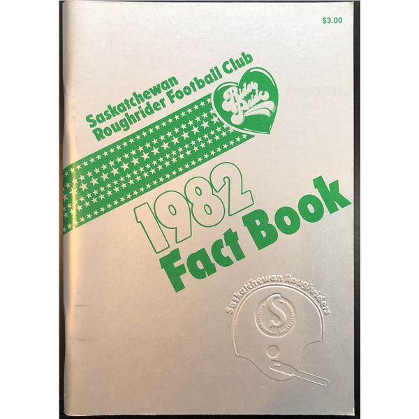 1982 SASKATCHEWAN ROUGHRIDERS MEDIA GUIDE