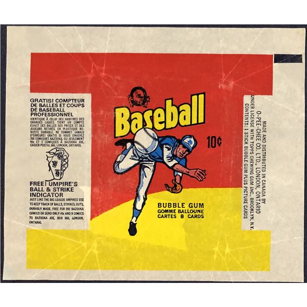 1975 O-PEE-CHEE BASEBALL WRAPPER