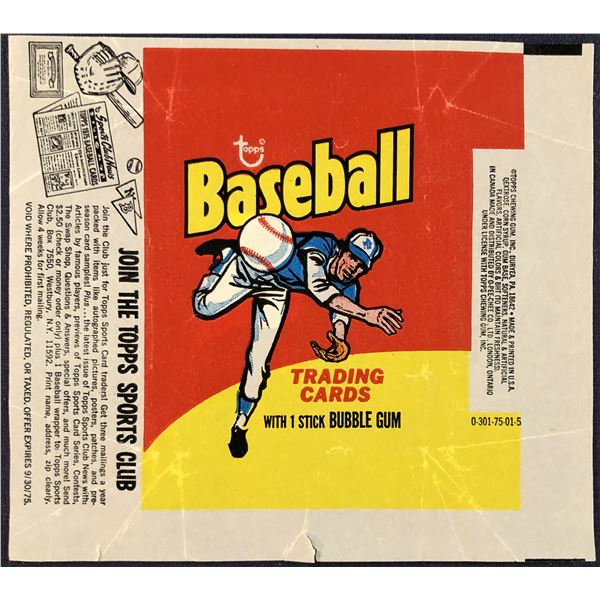 1975 TOPPS BASEBALL WRAPPER