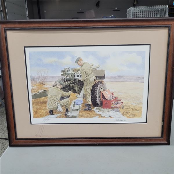 Canadian War Art - Geoffrey Jamieson Print, Signed, Numbered, Framed