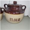 Image 2 : 3 Piece Stoneware Canister Set - Coffee, Sugar, Flour
