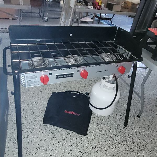 Denali Pro 16 Camp Chef 3 Burner Propane Cooktop. Each Burner is 30,000 BTU