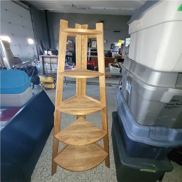 5 Shelf Wooden Corner Stand