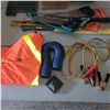 Image 1 : Large Hi Viz Safety Work Jacket, Booster Cables (9 Ft) ++