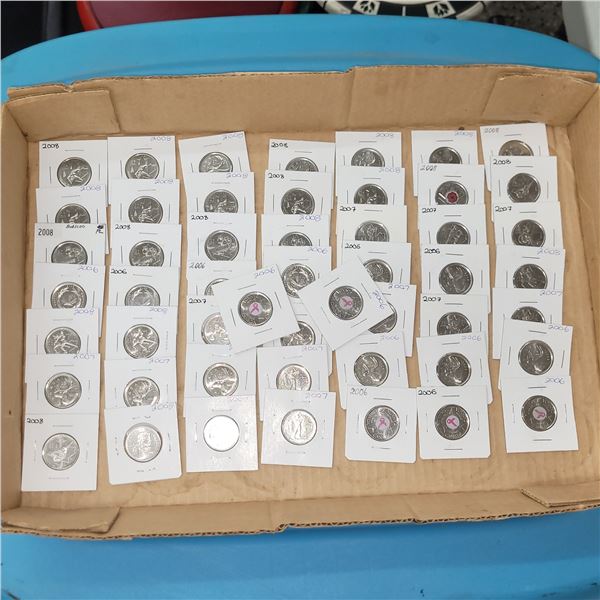 Lot of 51 Canada Collectible Quarters - Various Years See ALL Pictures