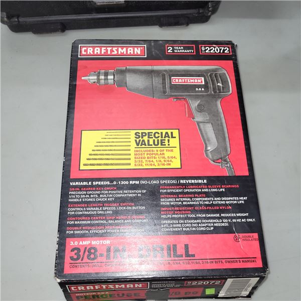 In Box Craftsman 3/8" Drill Model 9-22072 - Working
