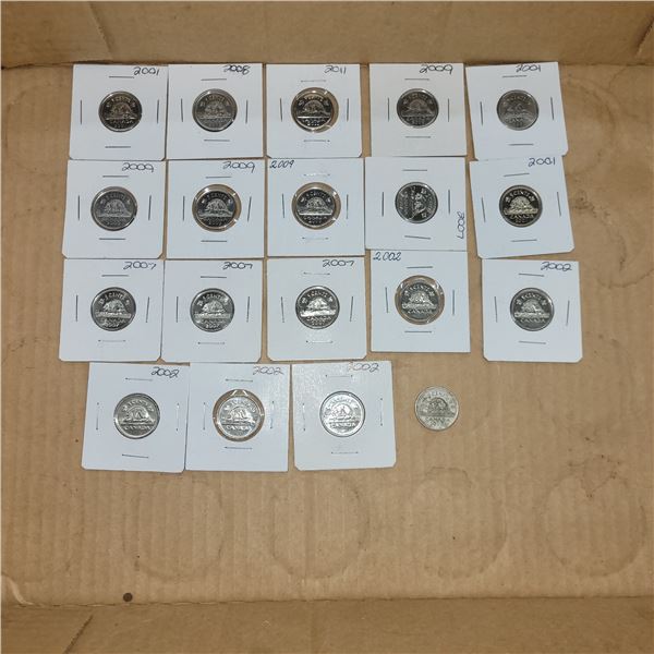 Lot of 19 Collectible Nickels - All UNC except for 1 Must See ALL pics