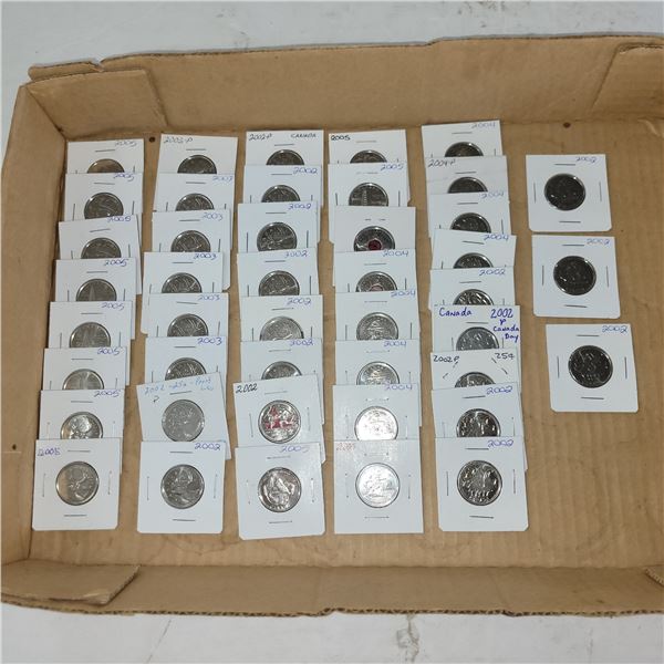 Lot of 44 Collectible and Design Variety Canad Quarters