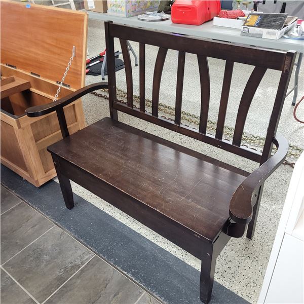 Wooden Hallway or Entryway Sitting Bench w/ Storage Compartment