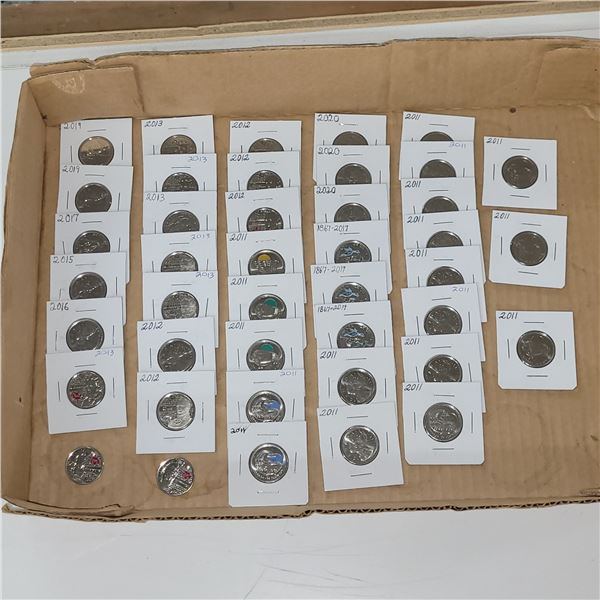 Lot of 42 Collectible and Design Variety Canada Quarters