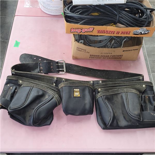 Power Fist 3 Pouch Leather Tool Belt