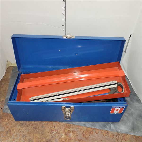 Blue Metal Tool Box w/ Contents