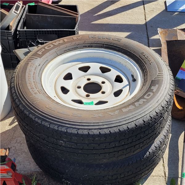 Set of 2 Trailer Tires on Rims 205/75R15