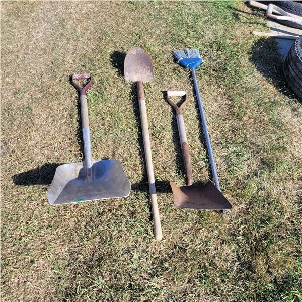 Lot of 3 Shovels & A Broom!