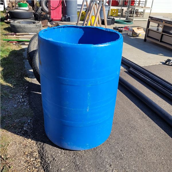 Utility Blue Barrel - Perfect for shovels, garden tools, garbage bin, endless ways to use this