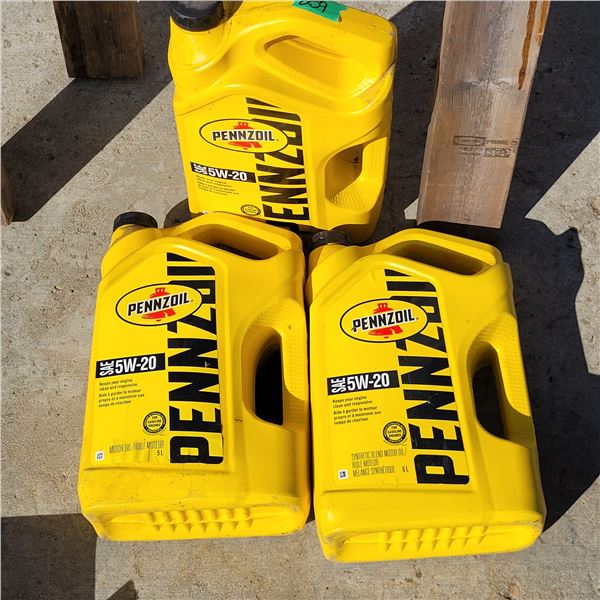 3 Full Pennzoil Oil - 5w20