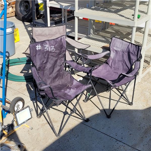 Lot of 3 Camping Chairs - Black x2, Grey x1