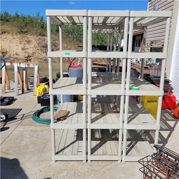 Lot of 2 Plastic Shelving Units - On Choice