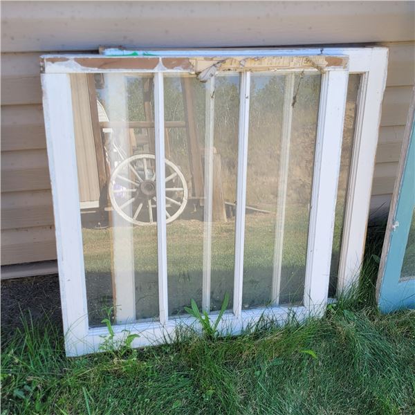 Lot of 2 Vintage 3 Pane Wooden Windows