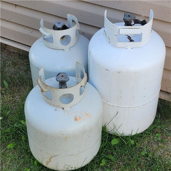 Lot of 3 Propane Tanks