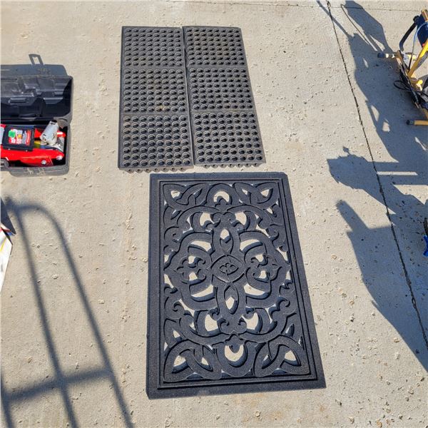 Lot of Utility Mats - Door Mat & 2 Anti Fatigue Mats
