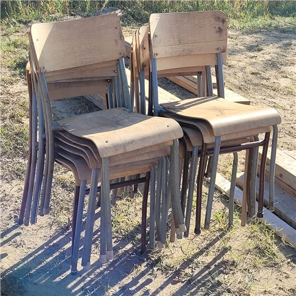 Lot of 12 Wooden Chairs