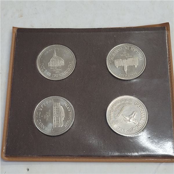 Set of 4 Dollar Du Carnival Quebec Winter Carnival Trade Dollars