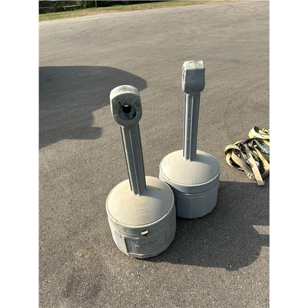 Pair Outdoor Commercial Cigarette Receptacles