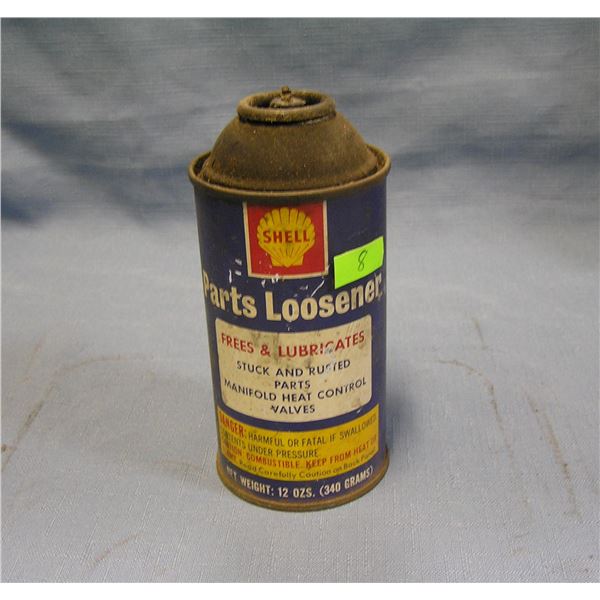 Vintage Shell parts loosener tin can