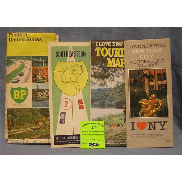 Group of Vintage automotive maps