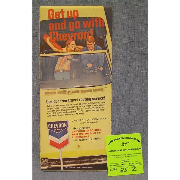 Vintage Chevron gasoline road map