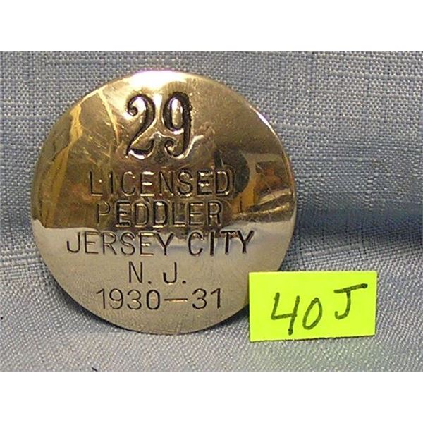 Early NJ peddler's license
