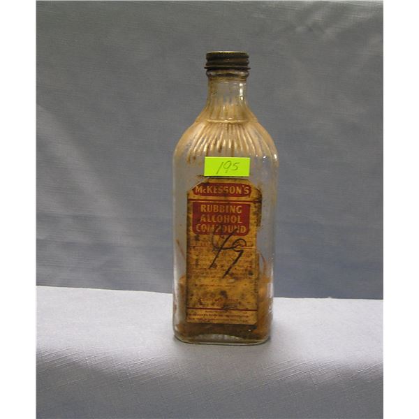 Antique rubbing alcohol compound bottle