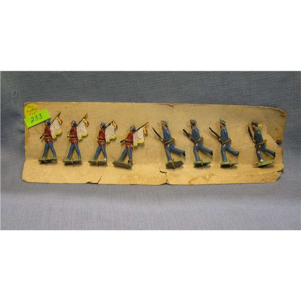Eight piece antique hand painted toy soldier set
