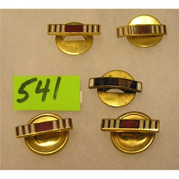 Group of five vintage ribbon bars