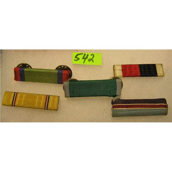 Group of five vintage military bars