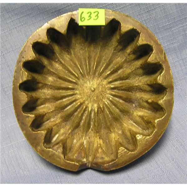 Heavy solid brass Trench Art ash tray  WWII