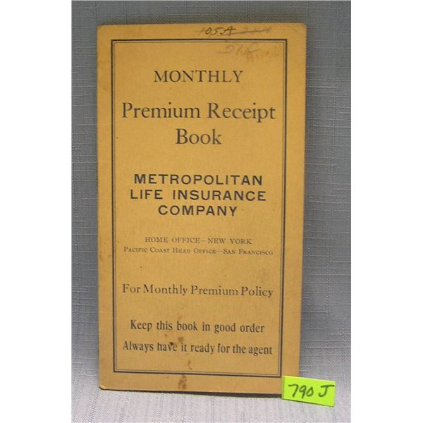 Metropolitan Life insurance co. premium booklet
