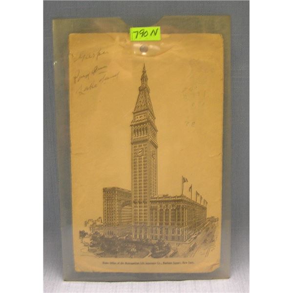 Pictorial Met Life ins. information envelope