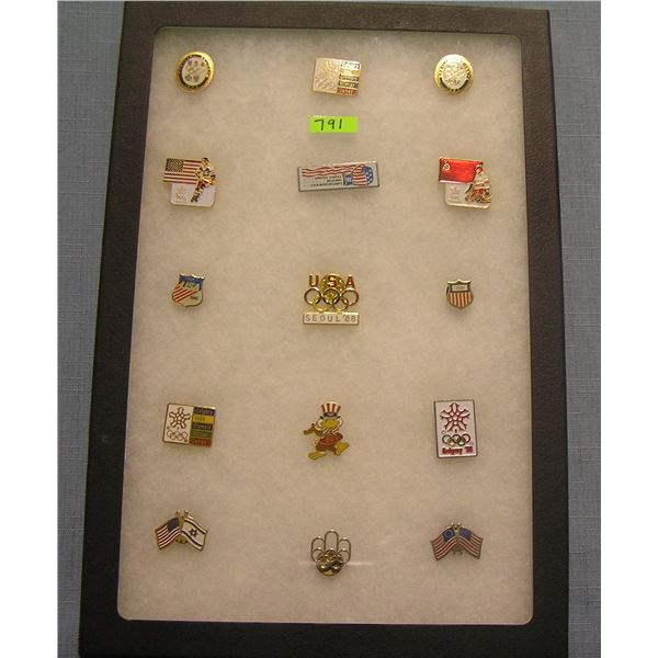 Collection of vintage Olympic pins
