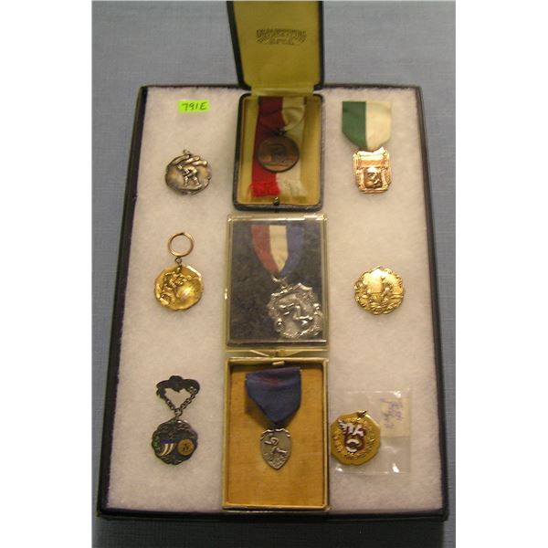Group of early track & field medals and awards