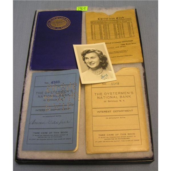 Pair of early LI Bank savings books