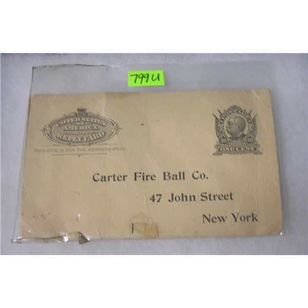 Antique fire grenade trade card